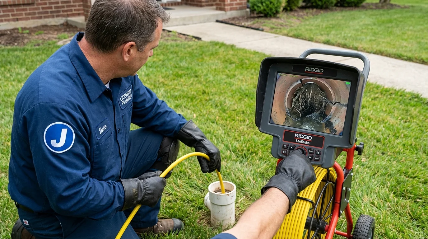 Sewer camera inspection being performed by Johns Plumbing LLC in Roodhouse